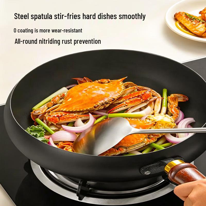 ChuDaHuang Non-Stick Refined Iron Stir-Fry Wok