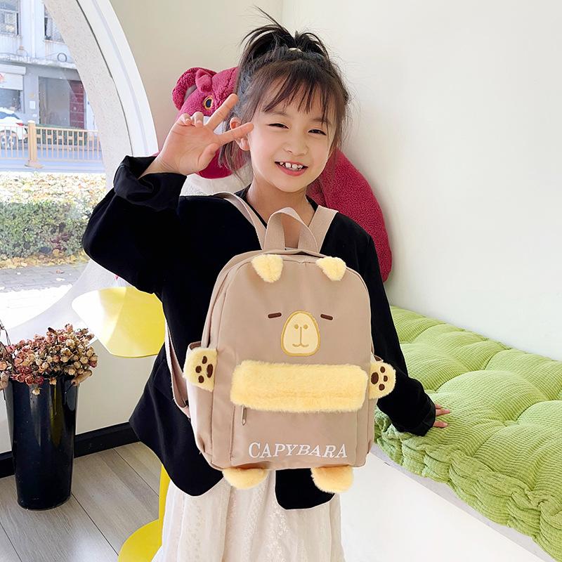 Cute Girls Trend Plush Doll Backpack Trendy Versatile Large Capacity Cartoon Soft Cute Sweet Children's Backpack