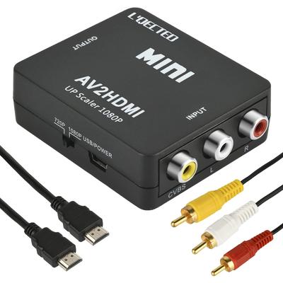RCA - HDMI AV2HDMI Ses, Super VCR ile Uyumlu, RCA Kabloları ve L'QECTED Dönüştürücü İçerir, 1080/720P Değiştirme, Aktarım, PS2, Nintendo,