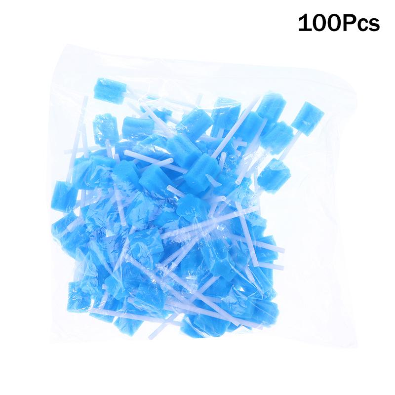 

100 шт. Одноразовые оральные тампоны Губчатая палочка Одноразовые Дезинфицирующие Сливовый цвет Стоматологические чистящие принадлежности синий