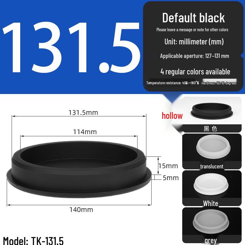 Black High-Temperature Resistant T-Shaped Silicone Stopper - Round Hole Rubber Gasket & Shock-Absorbing Blind Plug