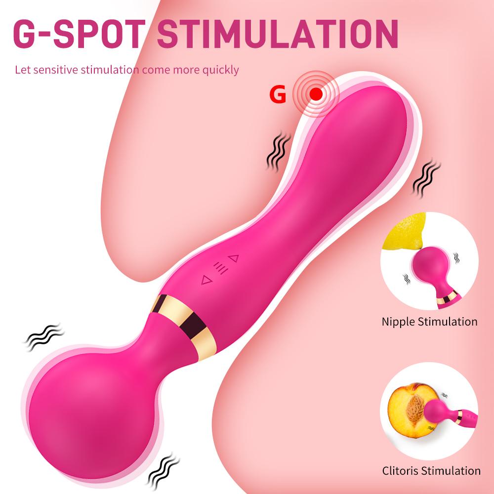 Rechargeable Magic Wand Vibrator Safe Silicone G-Spot Stimulating Clitoral Massager Female Masturbation Dildo Erotic Sex Toy 18+