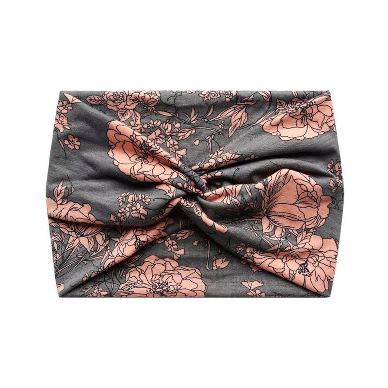 European and American Bohemian Elastic Cross Headband with Paisley Pattern and Knotted Design