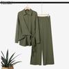 Bluzka z długim rękawem i spodnie damskie, casualowe dwuczęściowe zestawy garniturowe