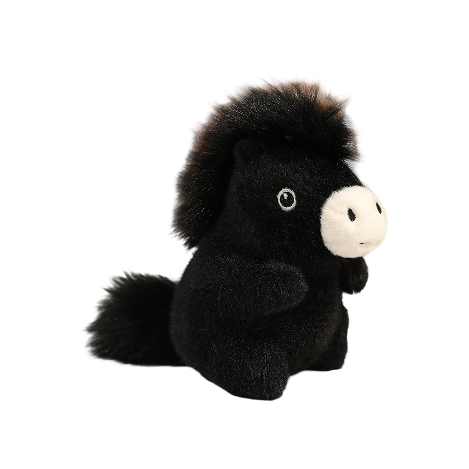 Плюшевая игрушка  Год Маскота  Новогодний подарок Детская маленькая лошадка Плюшевая игрушка чёрный