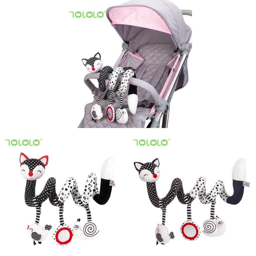 Plush Fox Baby Mirror Toy With Sensory Visual Stimulation For Newborns And Toddlers