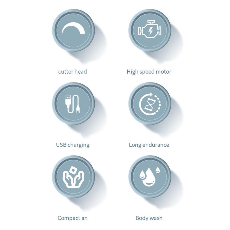 USB Rechargeable Electric Nose Hair Trimmer Painless Hair Removal Nose Hair Trimmer Fully Waterproof Battery Level Indicator