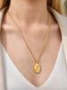 18K Gold Plated Reversible Catholic Necklace Sagrado Corazon de Jesus Our Lady of Itati Corrientes Religious Jewelry for Women