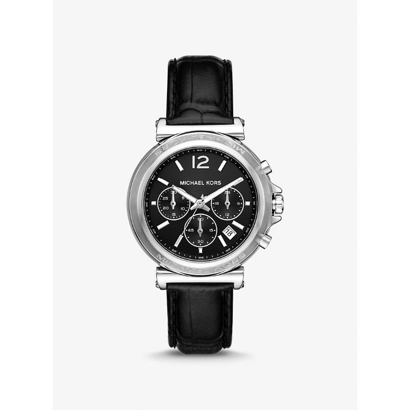 

Мужские часы Michael Kors Oversized Maren со серебристым покрытием и тиснением под крокодила MK7499 чёрный