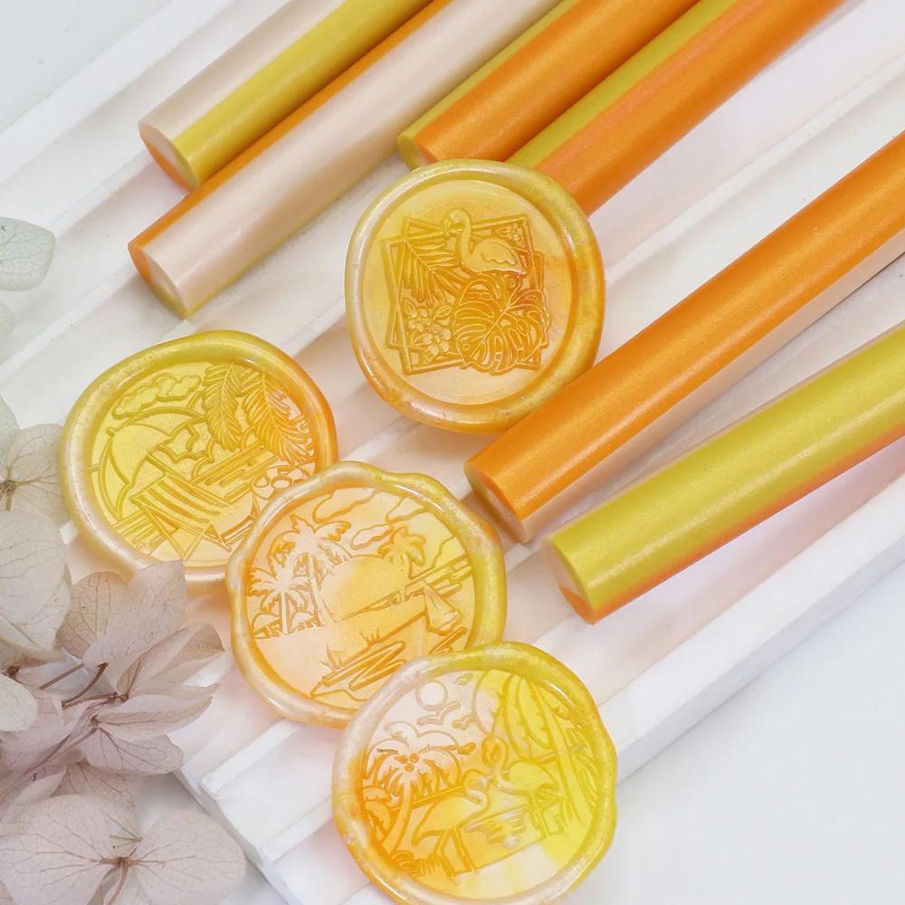 5PCS Lacquer Round Mixed Color Wax Rod Sealing Wax Variety of Mixed Color Retro Wax Strips Envelope Sealing