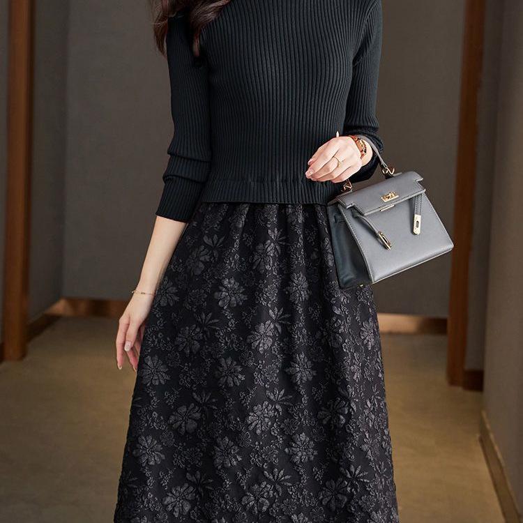 Women's Winter/Autumn Knitted Two-Piece Sweater Dress 2025
