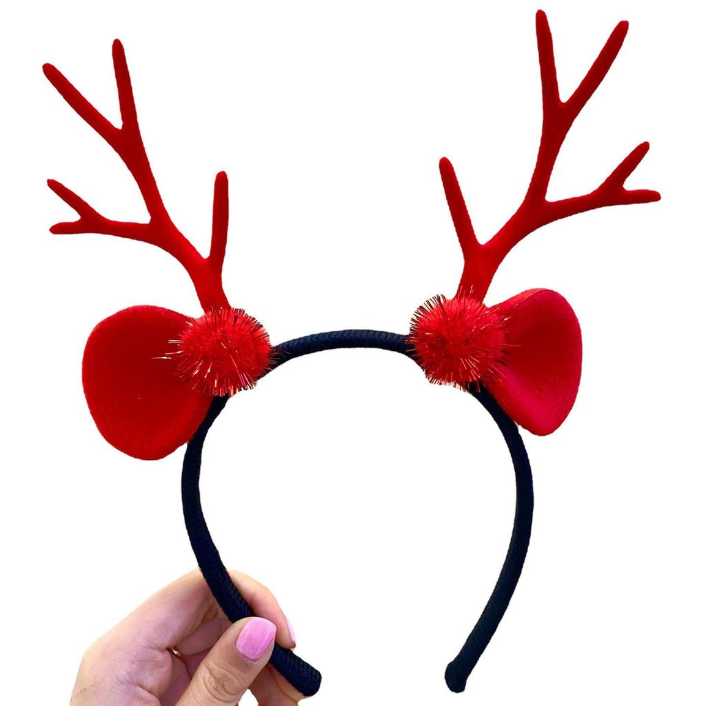 Stylish Mori Girl Antler Christmas Headband In Transparent Girly Design