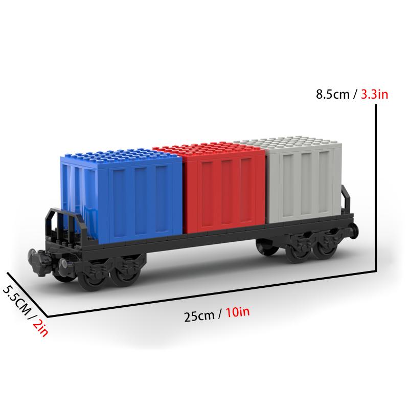 

MOC Building Blocks City Train Model Double decker Container Train Carriage Children s Assembly Brick Toy Birthday Gift