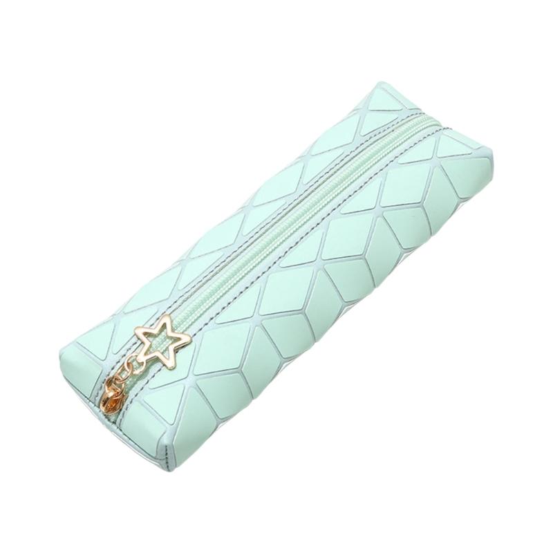 Waterproof Leather Pencil Case Zippered Pencil Pouches Large Compartment Portable Pen Organiser Bag For Student Adult