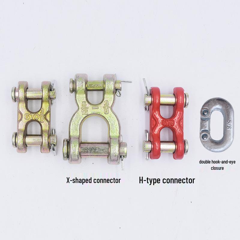 Manganese Steel H/X-Type Chain Connector Double Ring Lifting Tool Accessory