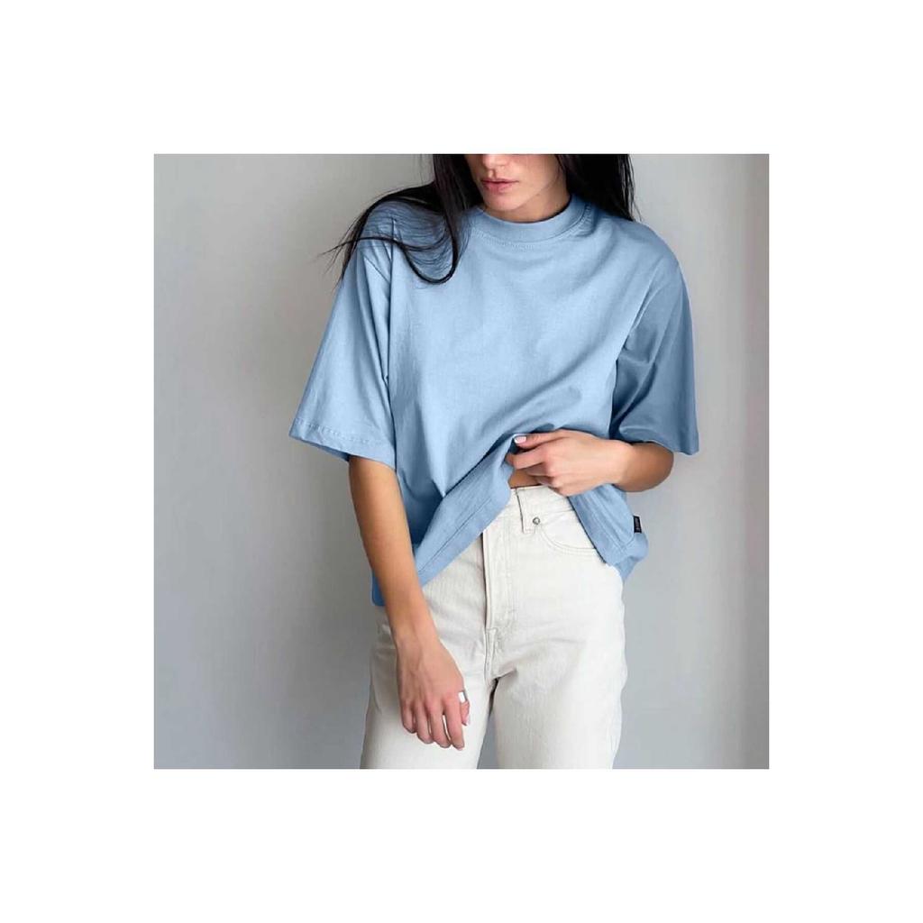 Schwarzes Oversize-Boyfriend-T-Shirt aus Baumwolle für Unisex mit Rundhalsausschnitt