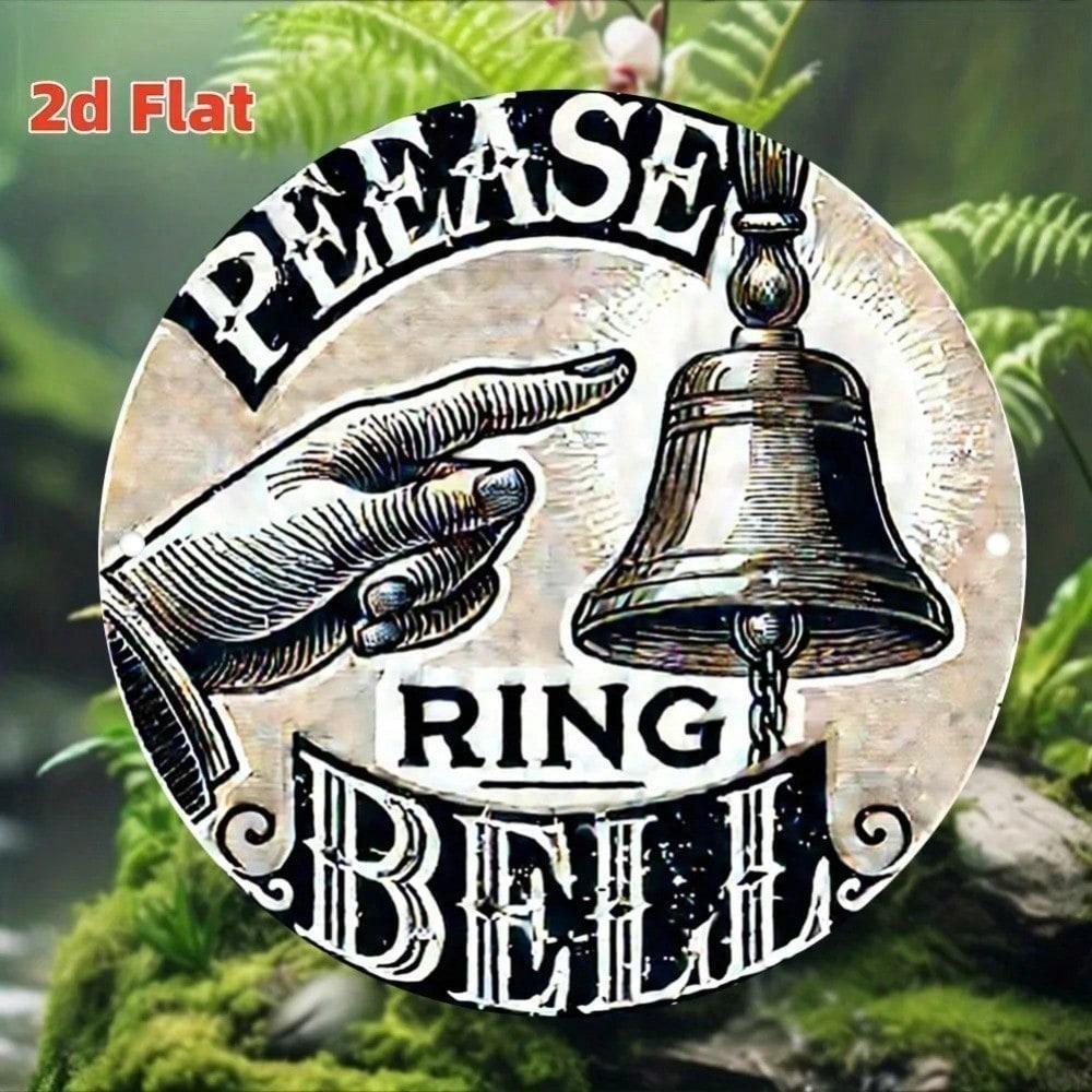 Vintage Aluminum Please Ring Bell Retro Metal Wall Plaque Home Garage Cafe Bar Restaurant Halloween Gift