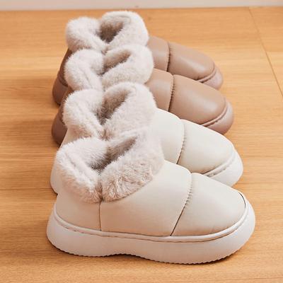 Nouvelles Bottes de Neige Imperméables 2024 pour Femmes Plateforme Semelle Souple Peluche Chaud Bottes d'Hiver Antidérapantes Moelleuses Fausse Fourrure Chaussures en Coton