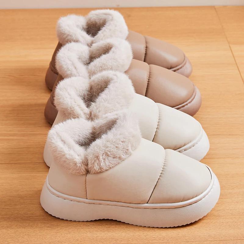 Fashion 2024 New Waterproof Snow Boots for Women Platform Soft Sole Plush Warm Winter Boots  Non Slip Fluffy Faux Fur Cotton Shoes