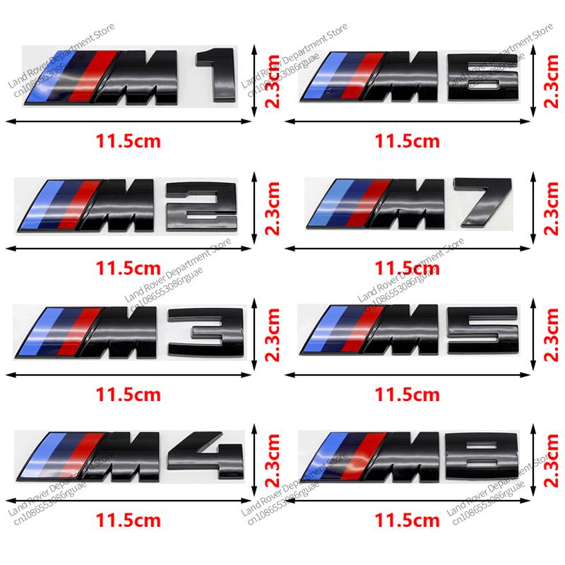 Gloss Black M Emblem Car Trunk Badge Sticker Letter Logo For BMW M1 M2 M3 M4 M5 M6 M7 M8 1 2 3 4 5 6 7 8 Series X3 Accessories