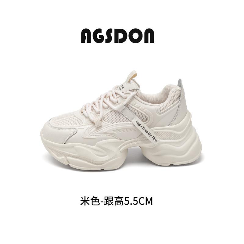 Augustine dad shoes women's 2025 spring and summer fashion show feet small platform white shoes sports running shoes ins