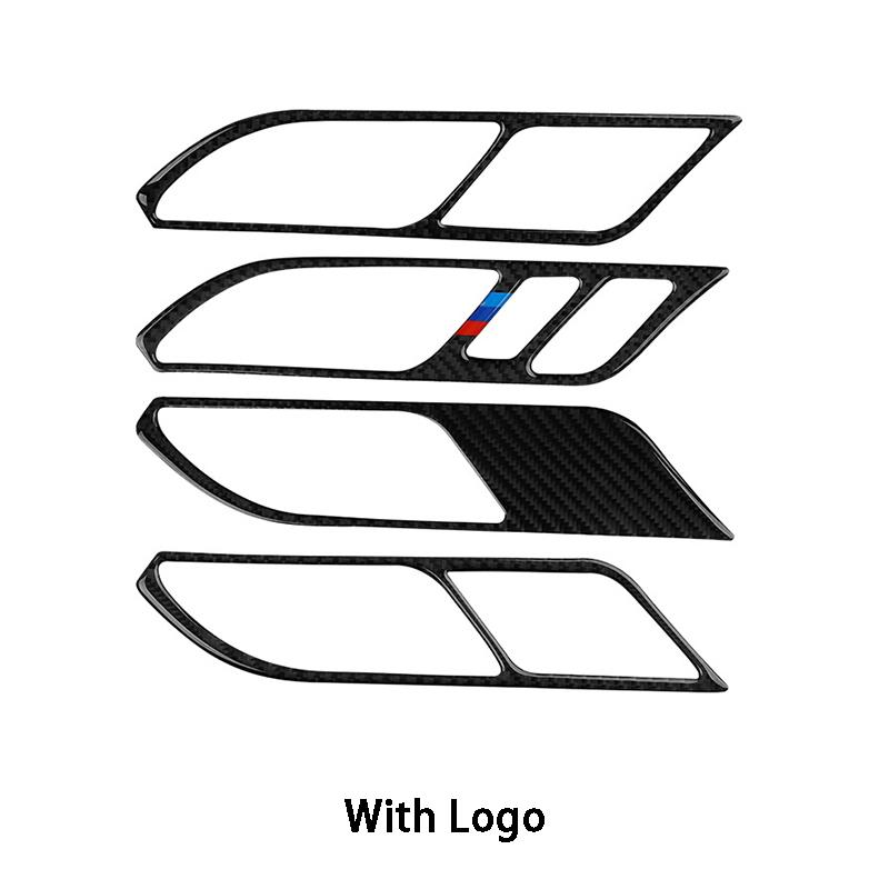 

4 шт., внутренняя дверная ручка из углеродного волокна, накладка на отделку автомобиля, Стайлинг автомобиля для BMW X3 X4 G01 G02 G08 2018-2022, автомобиль 4Pcs Style A