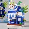 NEW DIY Hamburger Restaurant Coffee Store Flower Street View Food Building Blocks Kit Girls Bricks Movie Model Kids Toy Children