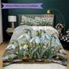 Winter Snowdrop Pattern Bedding uilt Set uilt Cover Pillowcase Home Decoration Birthday Gift (1 * duvet cover + 2 * pillowcase without core)