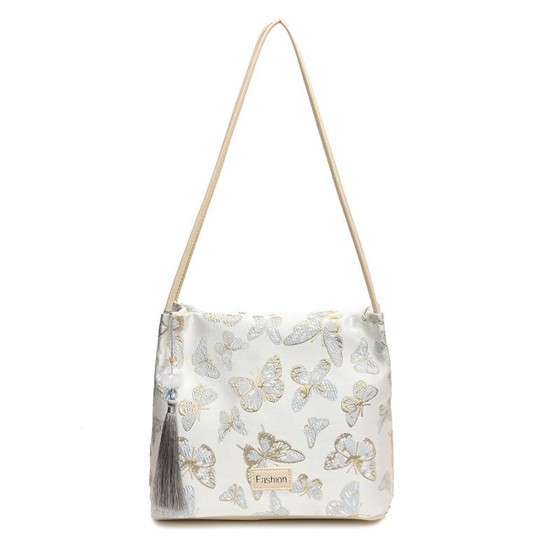 

Bag Women s New Shoulder Armpit Bag Fashion Messenger Bucket Bag білий