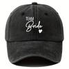 MenS Navy Blue Baseball Cap with Team Bride  Heart Design  Adjustable Polyester Sports Style Perfect for Outdoor Activit