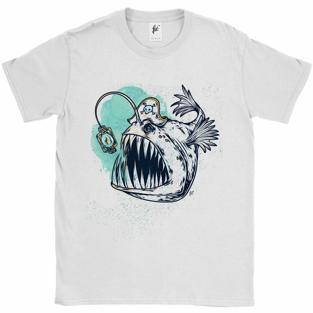 Sharp Tooth Pirate Captain Monster Piranha Fish Mens T-Shirt