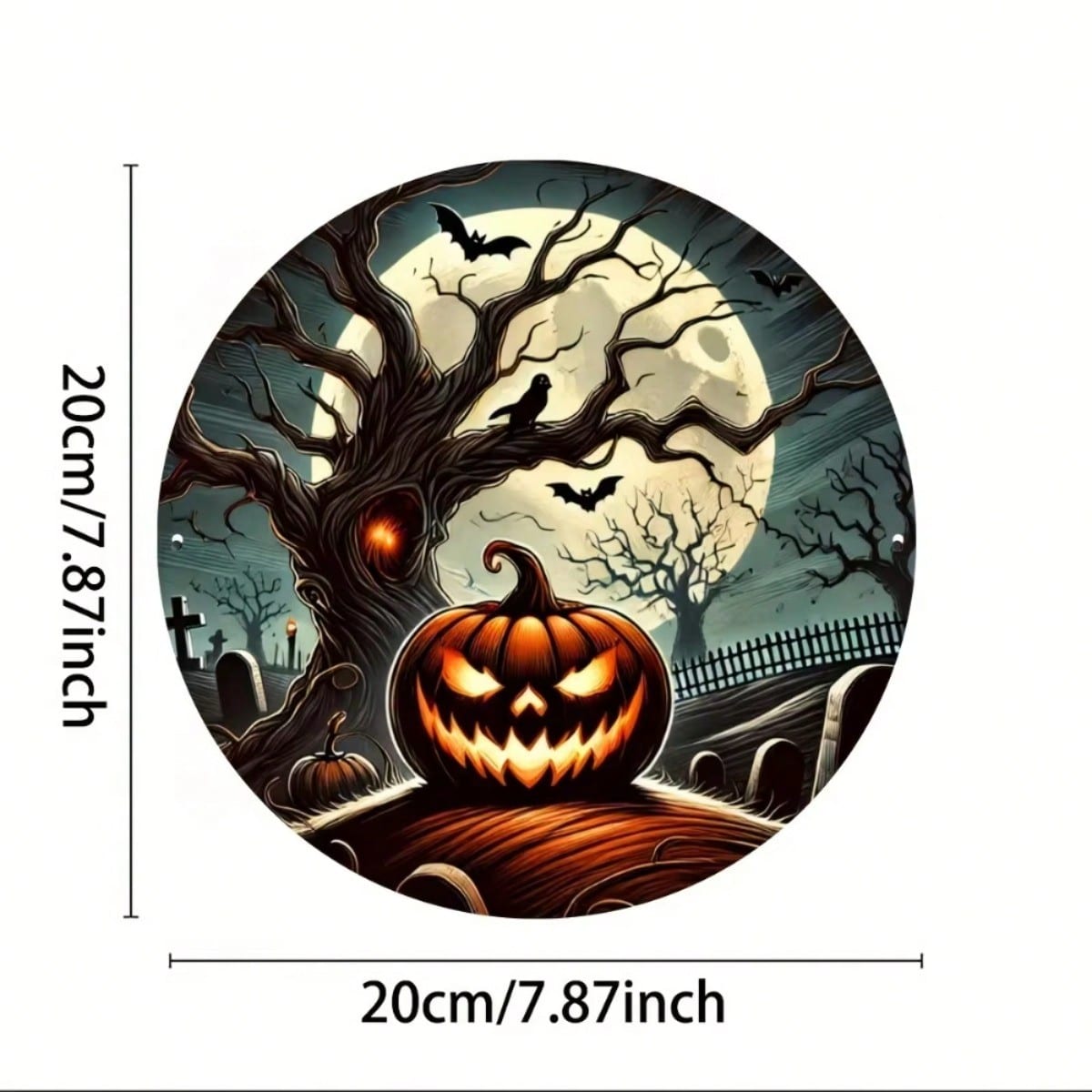 Vintage Halloween Pumpkin Tin Sign, Metal Wall Art for Bar Decor