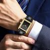 Luxury Watch for Men Simple Rectangle Black Leather Band Business Quartz Wristwatch Male Clock Lover Gifts Relogios Masculino