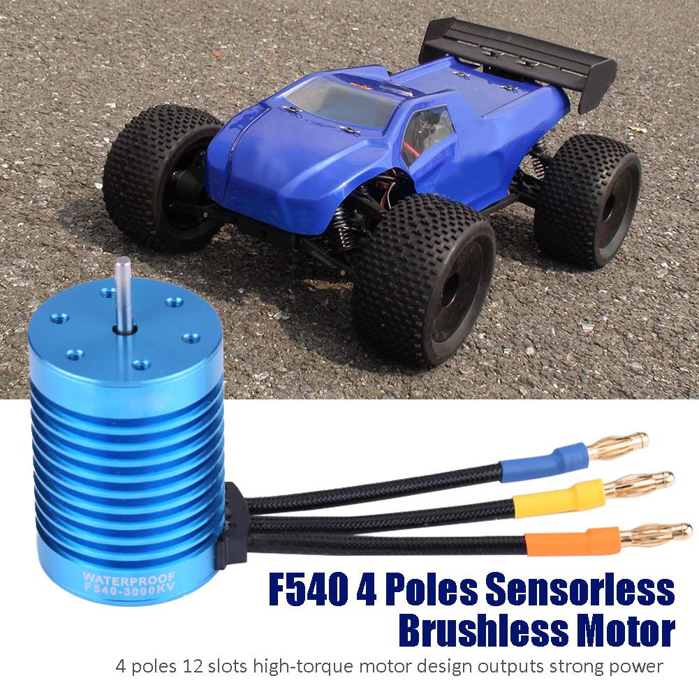 F540 4 Poles 3000KV Sensorless Brushless Motor w  cent3.175mm Shaft for 1 10 1 12 RC Car (3000KV)