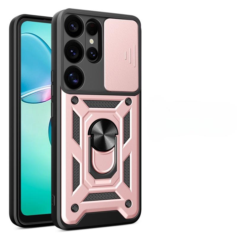 

Для Samsung Galaxy S25 Plus FE Магнитный держатель-кольцо для пальца Военный защитный чехол For Samsung S25Ultra розового золота