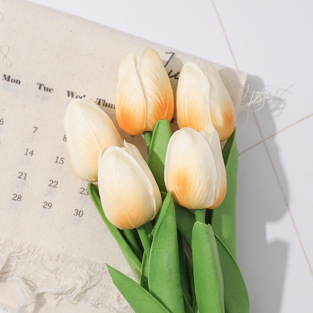 3/5Pcs Tulip Artificial Flowers Bouquet 33CM Fake Flowers for Home Decor Garden Wedding Marriage Decoration Flower Arrangement