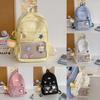 Stylish Japanese School Transparent Backpack With Adjustable Wide Straps And Water-resistant Nylon