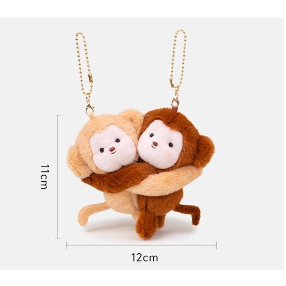 Creative Hugging Animal Doll Keychain Plush Cartoon Bag Pendant Soft Funny Friends Key Ring Couple Kids Gift