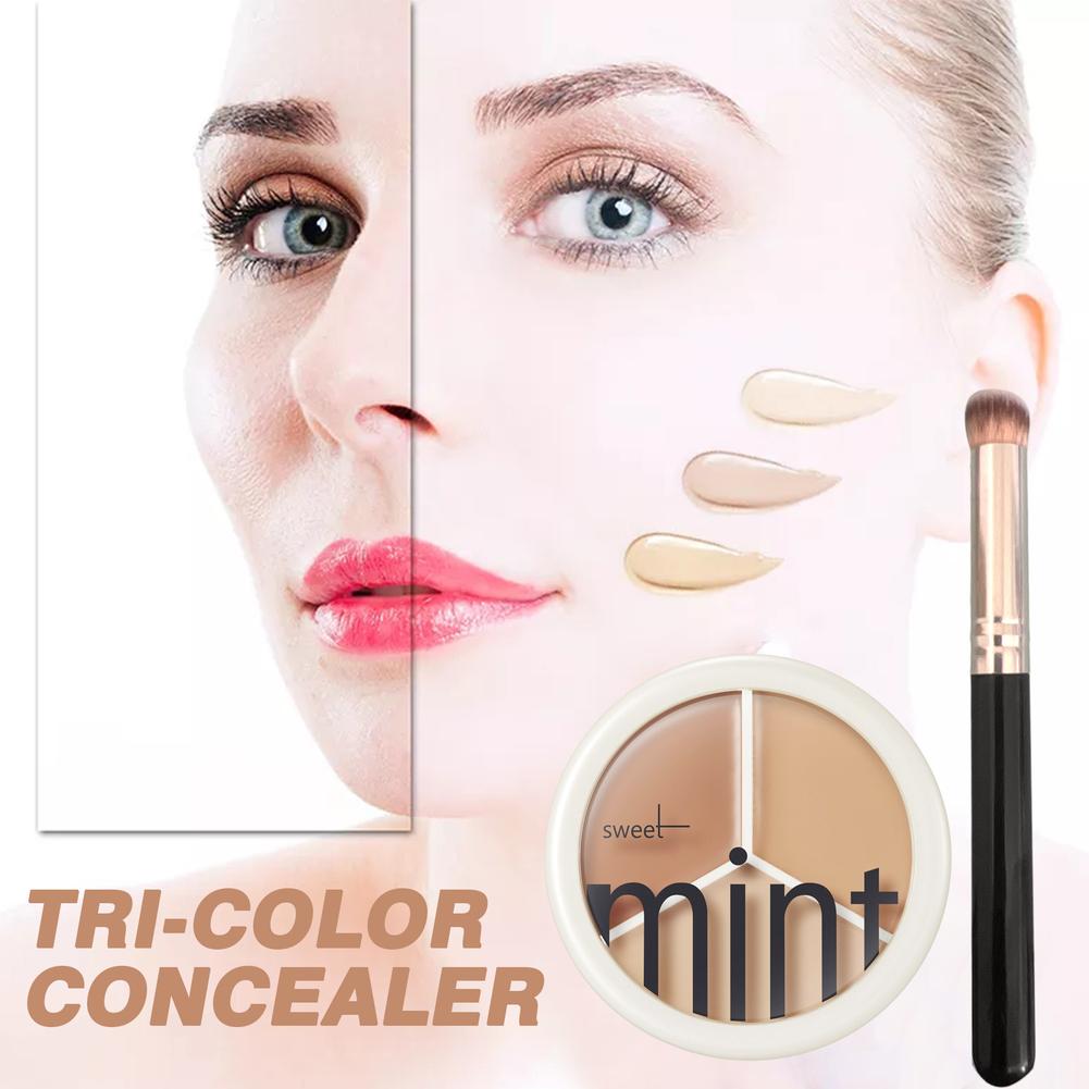 Tri-Color Concealer Palette Of Covers Dark Circles Lasting Makeup Cosmetics Face Face B9E6