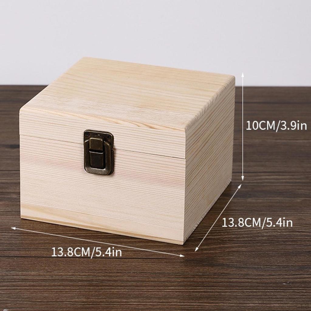 Wooden Box Bridesmaid Favor with Clasp Candy Case DIY Hinged Decorative Rustic Unfinished