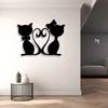Retro Style Cat Wall Art Metal Iron Heart Silhouette Wall Decoration Home Gift for Cat Lovers Powder Coated Fashionable
