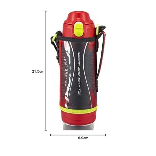 Tiger Sahara Stainless Steel Water Bottle, 500ml, Sports, Direct Drinking, with Cup, 2-Way, Red, MBO-H050R