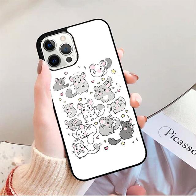 Cute Cartoon Chinchilla Phone Case for iPhone 17 Air 16 16e 15 Plus for Apple 13 11 12 14 Pro Max Cover Coque Fundas