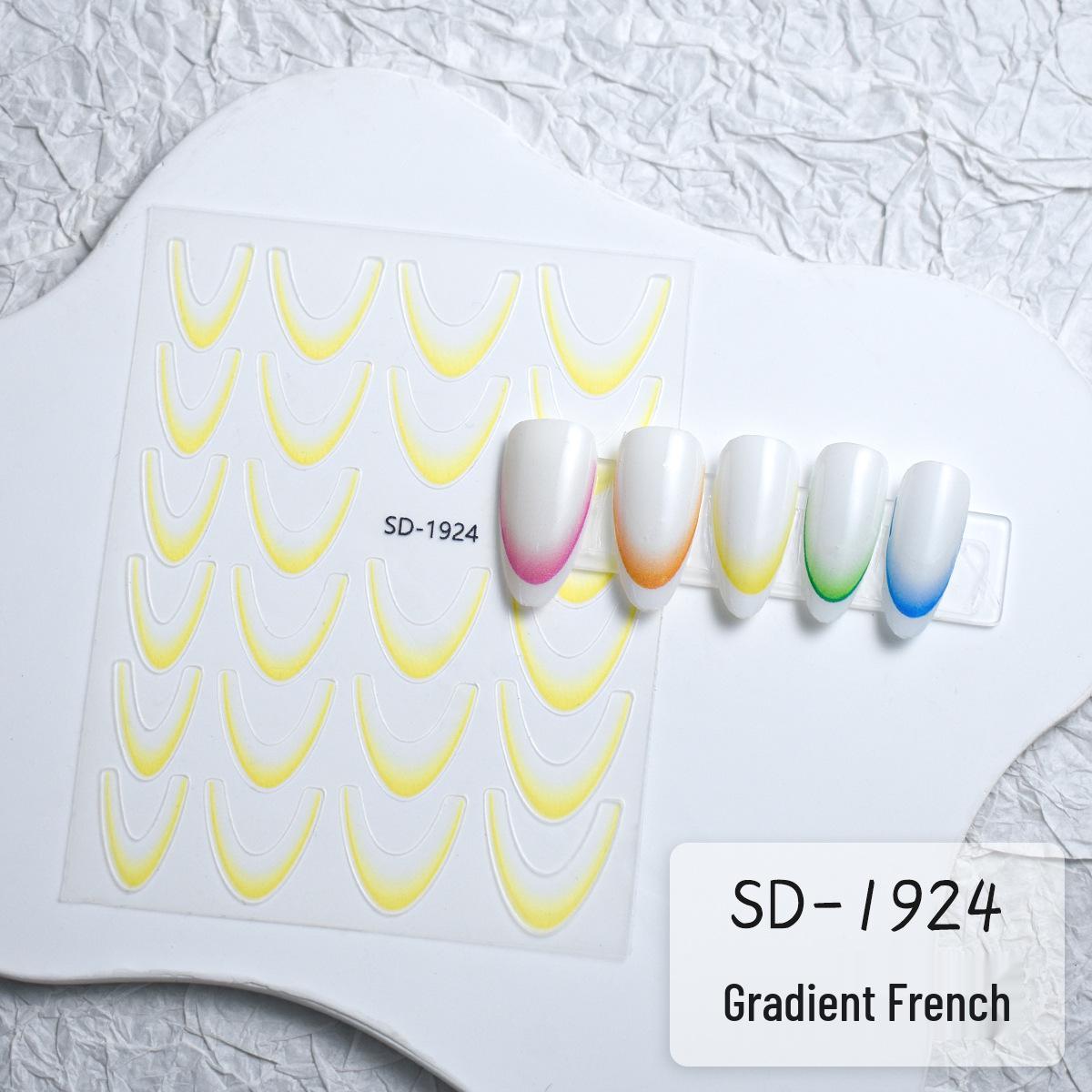 

Gradient French Crescent Smile Nail Stickers - Simple & Versatile Design