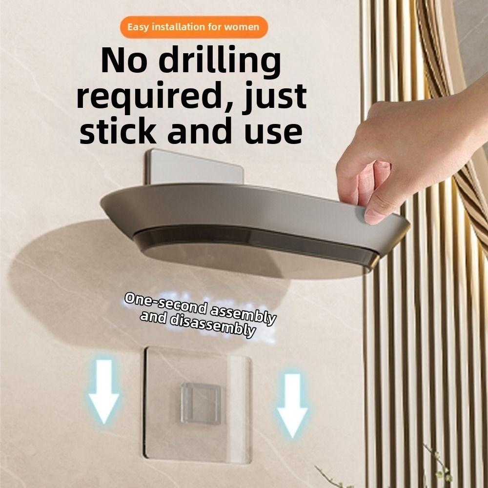 2Pcs Punch-Free Wall-mounted Soap Dish Self Adhesive Soap Dish Holder Soap Drain Box  Kitchen