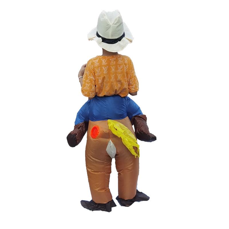 Хэллоуин Детский надувной костюм лошади Западно-Малайзийский Ковбой Мультяшный персонаж Костюм Cycling dinosaur toddler