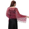 50*180cm with Fringed Women's Sparkling Sequin Lace Deco Scarf, Shawl Wraps For Evening Dress Mesh Shawls Capes For Party