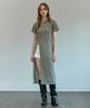 Kamino Slit Summer Lace Long Knit Dress Khaki