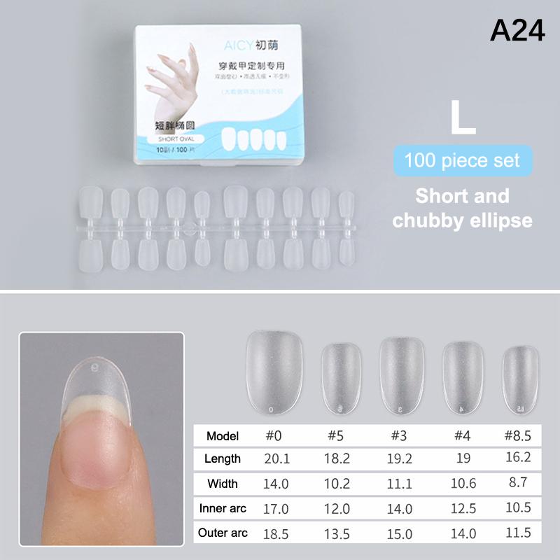 100Pcs/Box Matte Fake Nails No Polishing Press On False Nails Medium Short Design High Matt Soft Gel Nail Tips For Extension