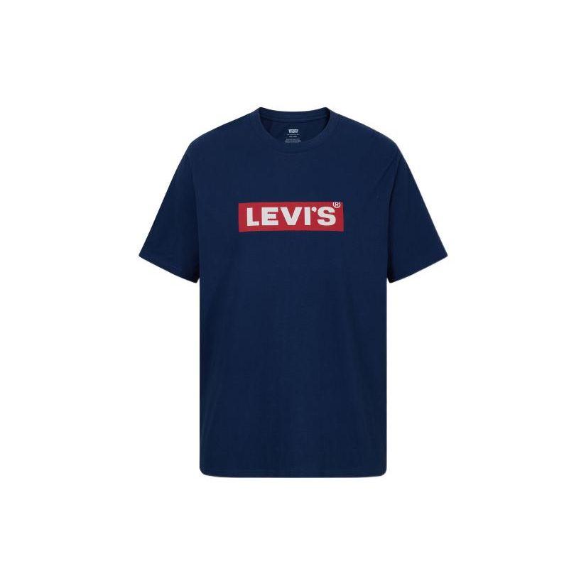 Levis Short Sleeve Pullover Letter Print T-Shirt Men Tops Blue 16143-0436